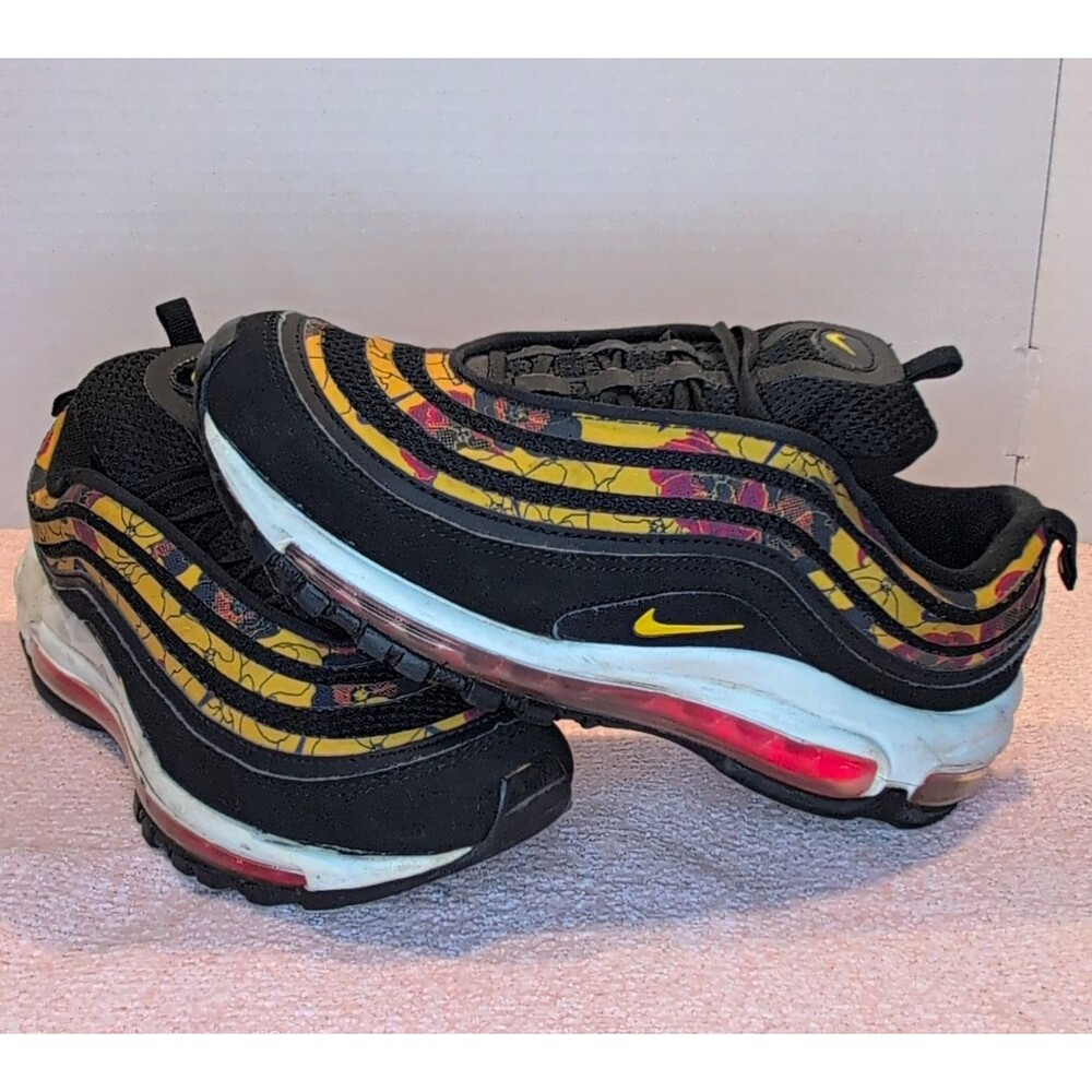 Nike Air Max 97 BV0129-001 Black/Yellow/Red Women Mesh Sneakers Size 7